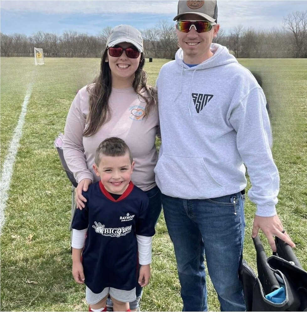 Andrew Stone, owner of Stone by Stone Masonry, with his family