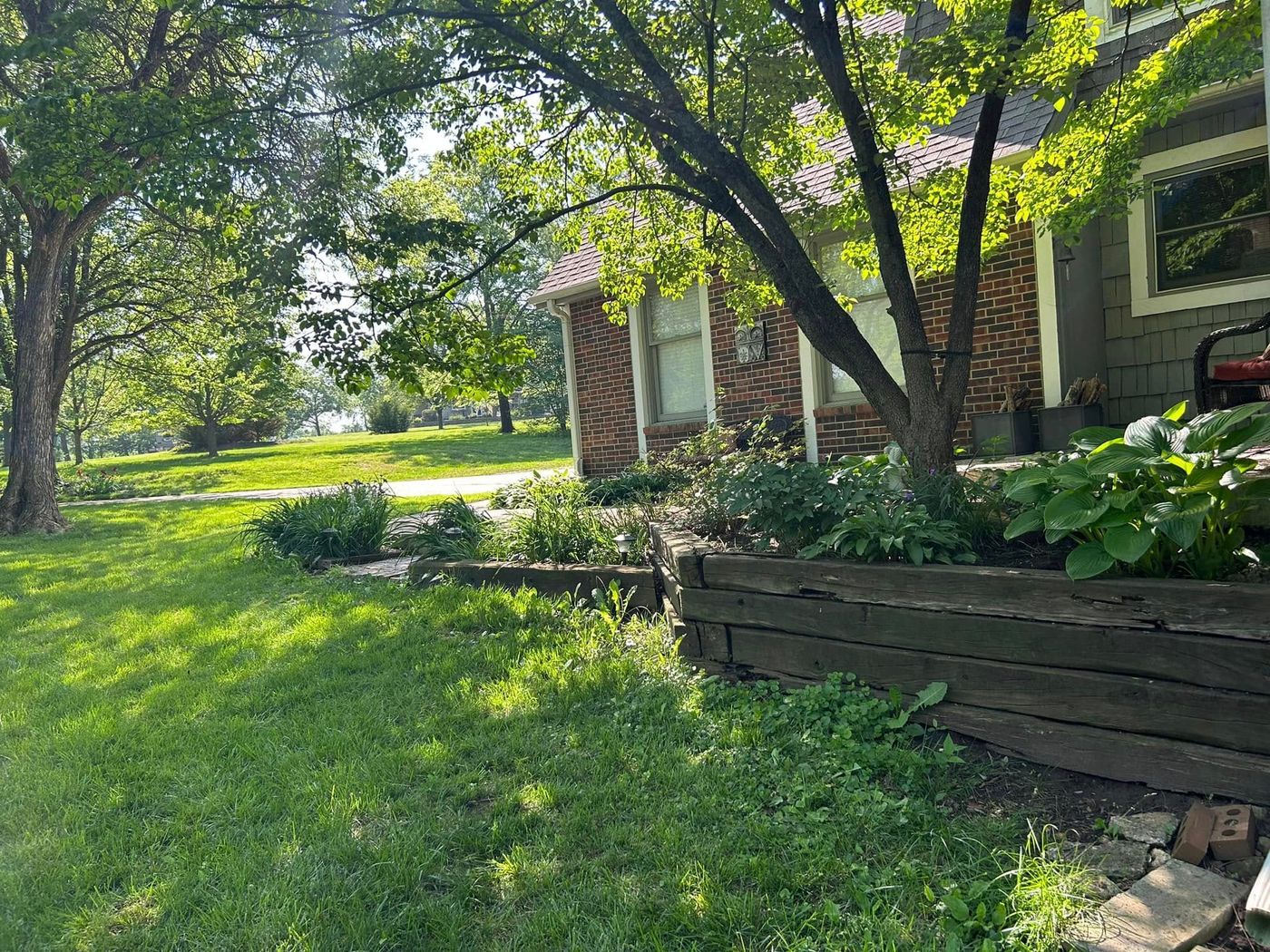 Old rotting timber retaining wall